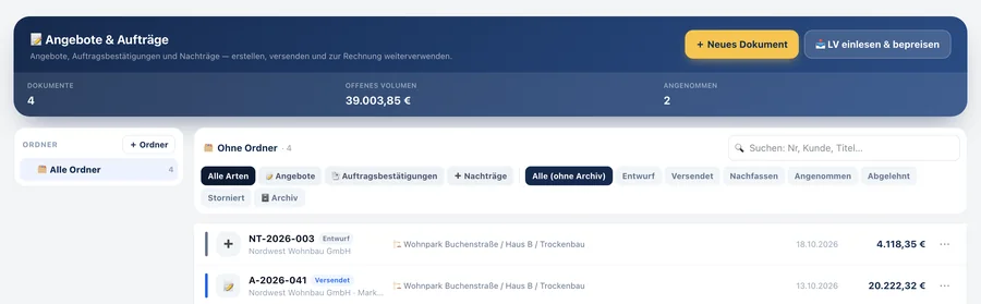 Bildschirmfoto BauDock
